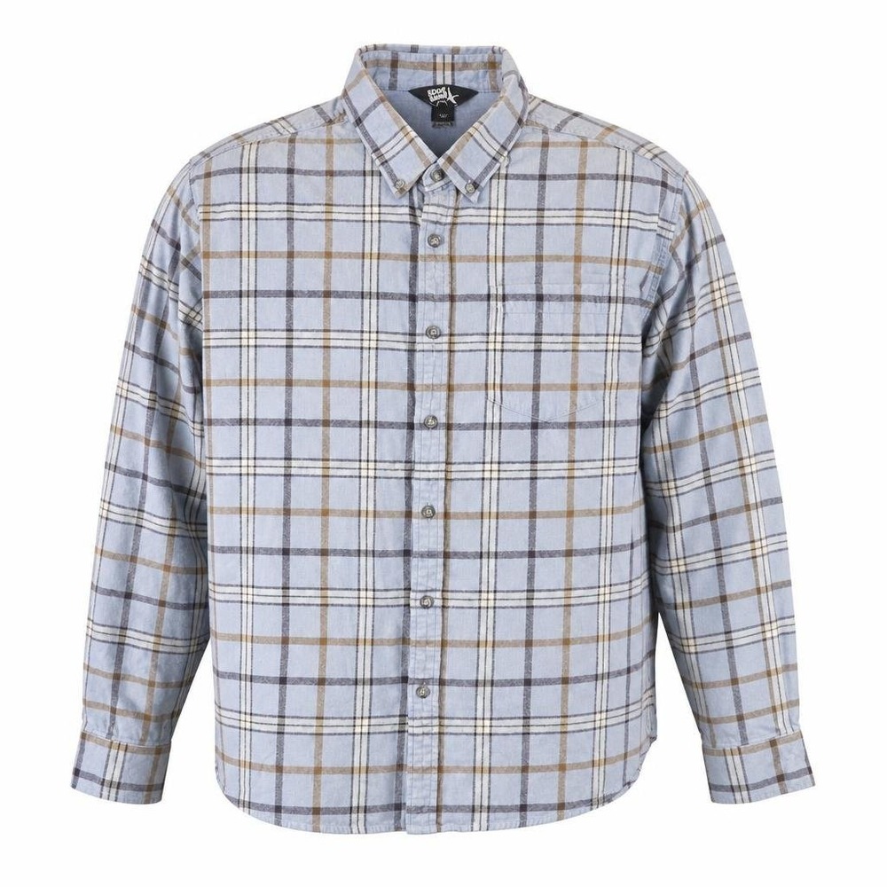 Eddie Bauer Flannel Shirt Mens 2XL Blue Plaid L/S Heritage Gorpcore Outdoors